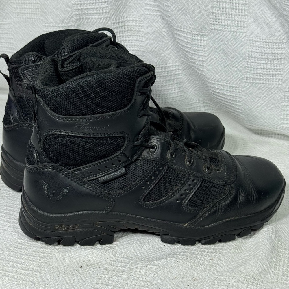 Thorogood Men Black Boots The Deuce Series Waterproof 6″ Tactical Side Zip 10.5